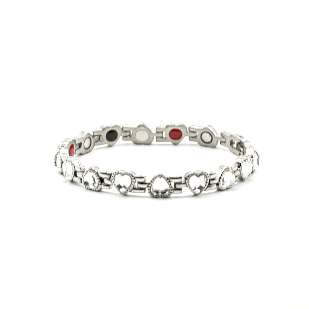 Crystal Heart Stone 1X Bracelets Silver