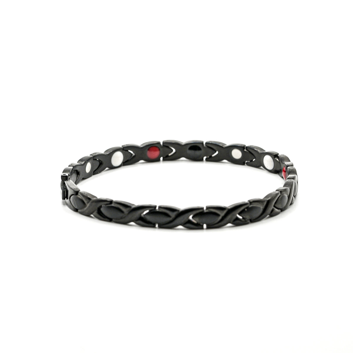his & hers midnight black set — women's xoxo ladies single black magnetic bracelet, hero shot on white