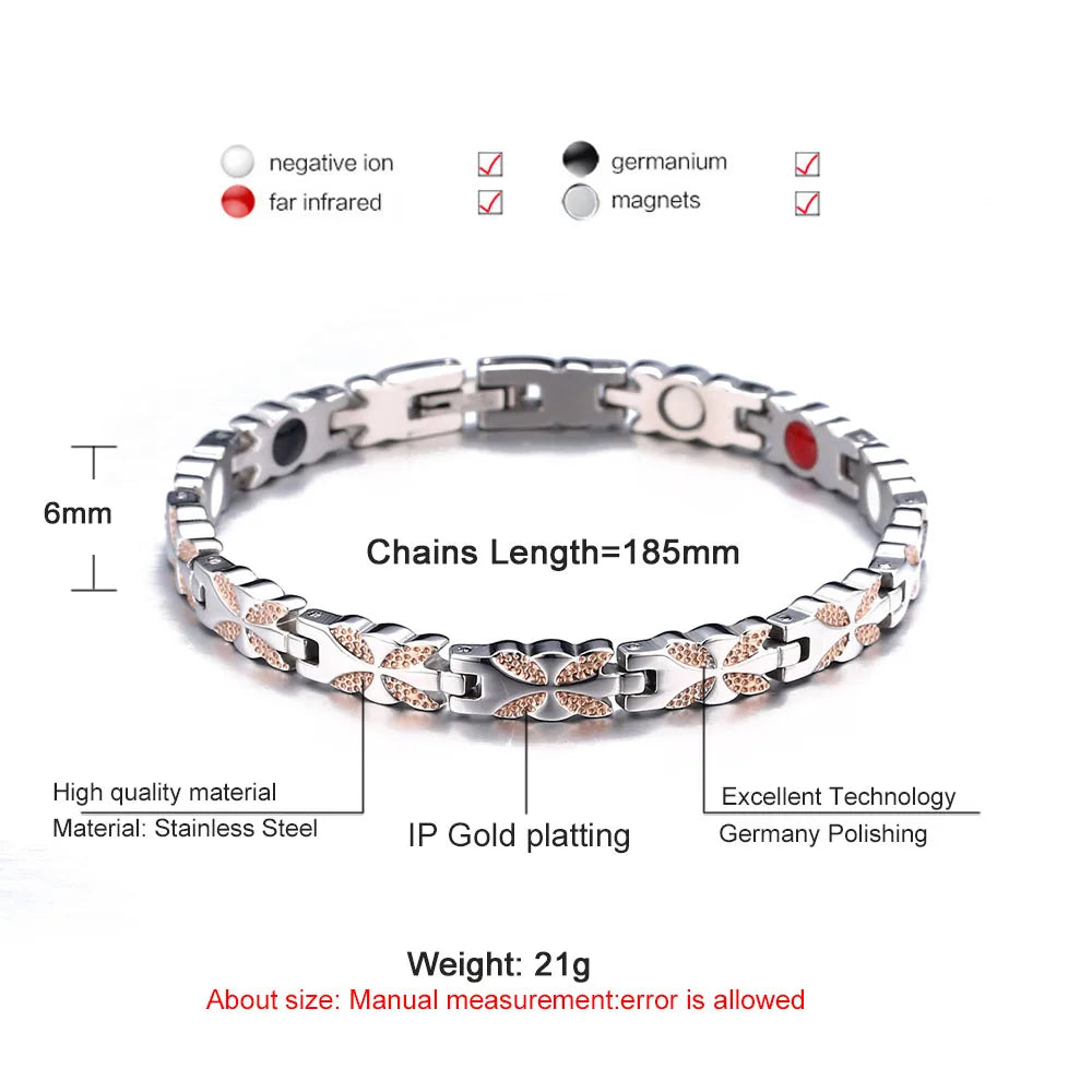gaia butterfly bracelet size guide showing 185 mm chain length, 6 mm width and 21 g weight