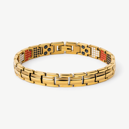 His & Hers Maximum Power set — women's Thin Design 6X gold magnetic bracelet, hero shot on white