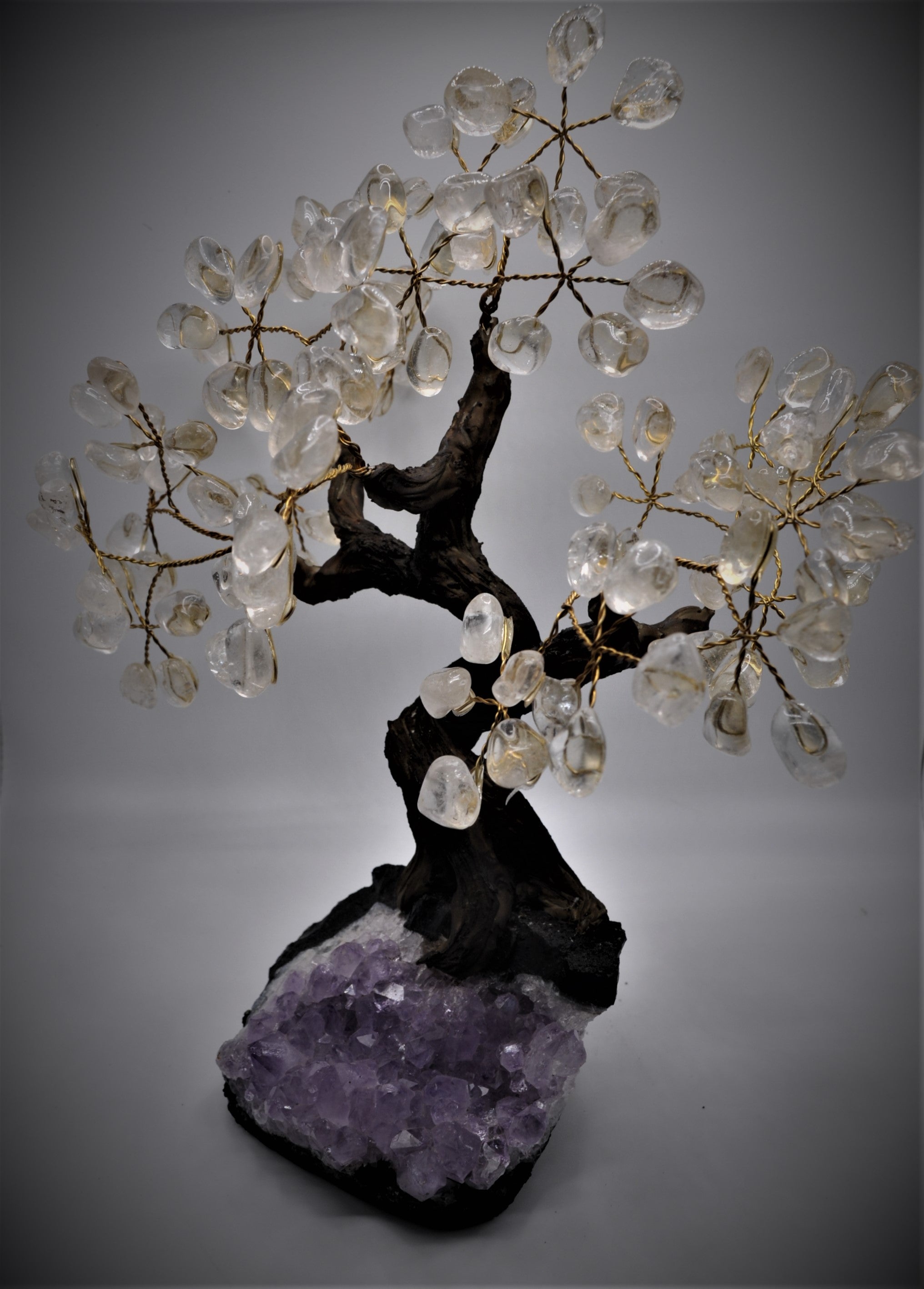 Clear Quartz Bonsai Tree 9"