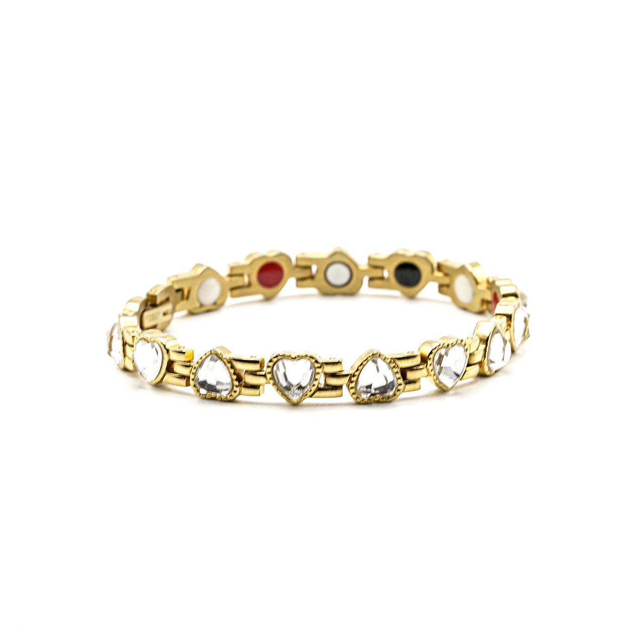 Crystal Heart Stone Bracelets 1X Gold