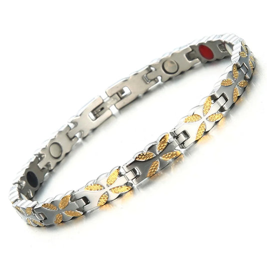 Gaia Butterfly bracelet in silver and gold with crystal-set butterfly links