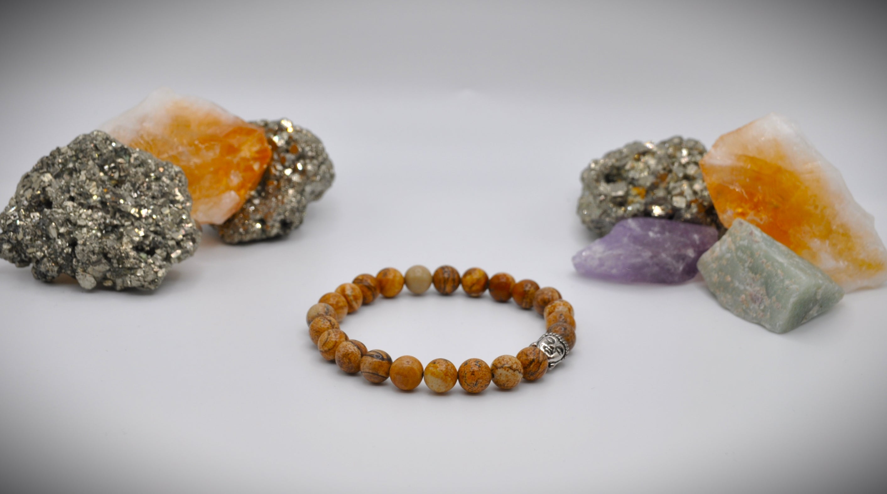 Walnut Jasper with Buda Silver Beads