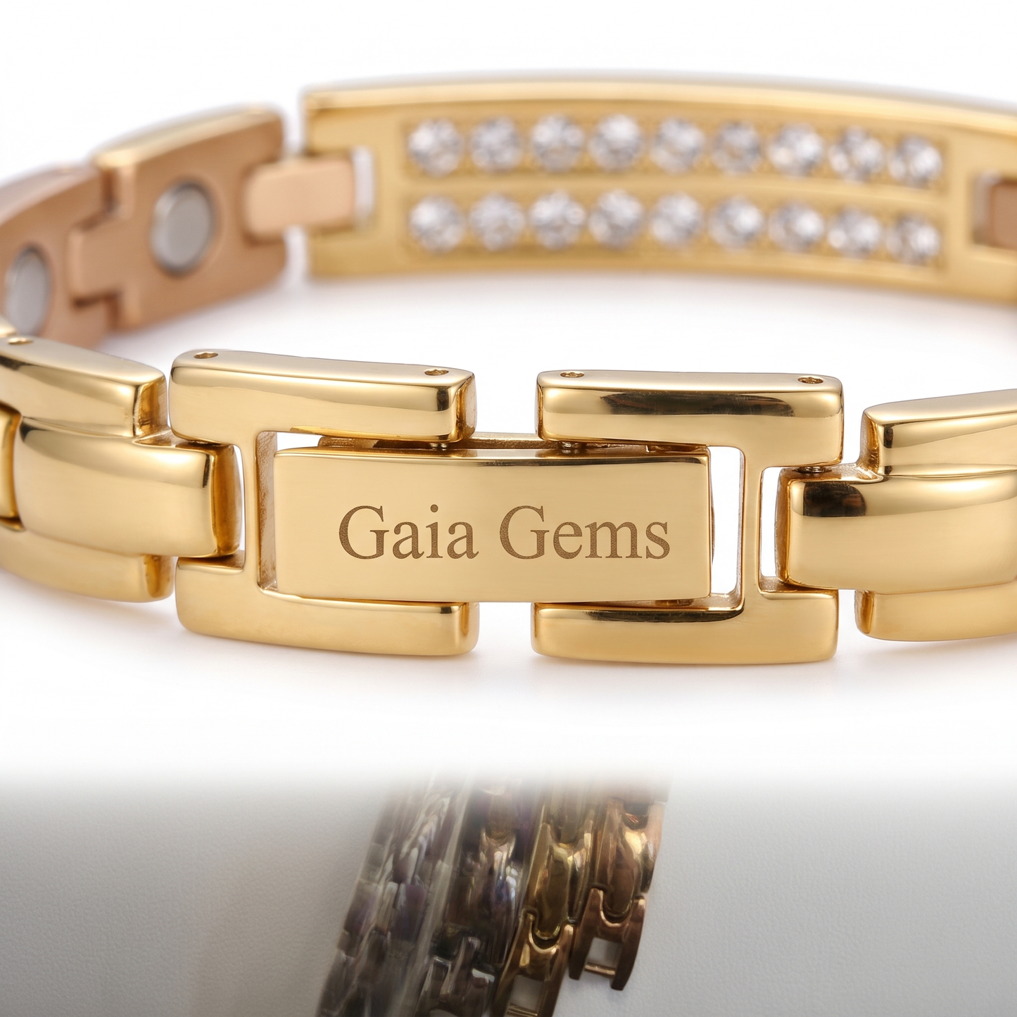 gaia gems signature crystal bracelet – gold