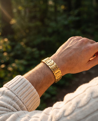 Gaia Gems "Thick Design 6X" Premium Wellness Bracelet – Gold