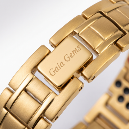 Gaia Gems "Thick Design 6X" Premium Wellness Bracelet – Gold