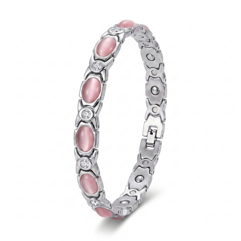 1x cat's eye crystal bracelet – pink