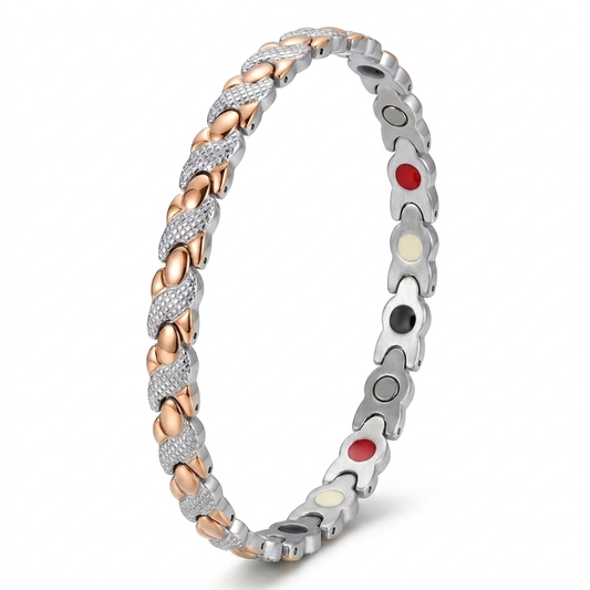 Cleo Magnetic Bracelet – Silver & Rose Gold