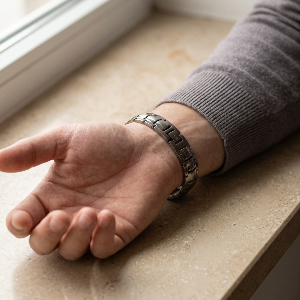 6X Power Premium Silver Wellness Bracelet worn on the wrist